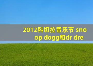 2012科切拉音乐节 snoop dogg和dr dre